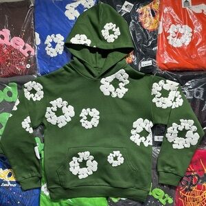 Denim Tears Women Green Floral Women's Hoodie